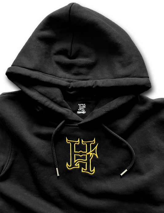 Hooded sweater with embroidered "H" logo (Gold)