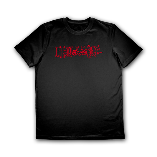 "Hellevated" basic T-shirt (Black/Red) (Organic)